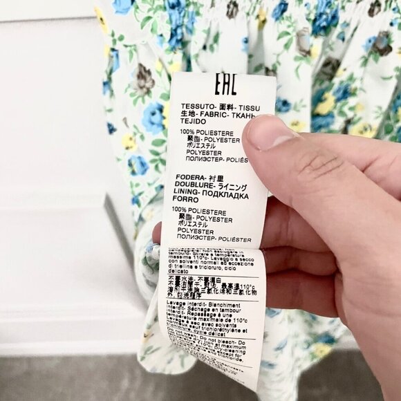 MSGM Italy Floral Short Sleeve White Dress Size IT 46/ Size L - Picture 6 of 8